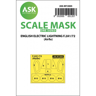 1/72 EE Lightning F.2A one-sided painting mask for Airfix