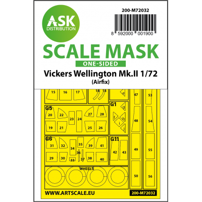 1/72 Vickers Wellington Mk.II one-sided painting mask for Airfix